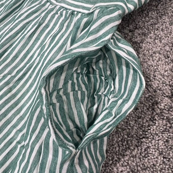 Francesca’s Sloane Striped One Shoulder Midi Dress High Low Linen Cotton Size XS - Picture 9 of 15